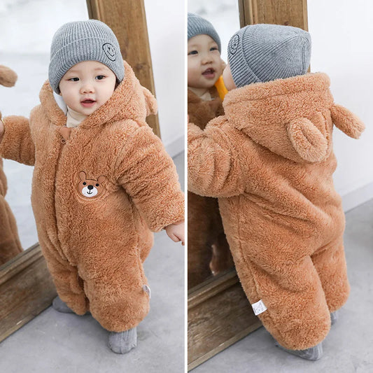 Baby Boy Clothes Cute Plush Bear,  Warm Overall Jumpsuit