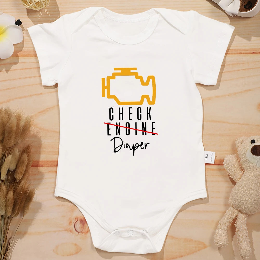 Check Diaper Funny Newborn Baby  Pajamas