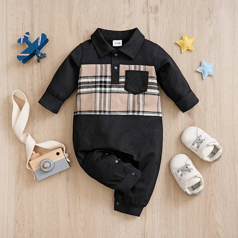 Newborn Baby cotton gentleman's pajamas