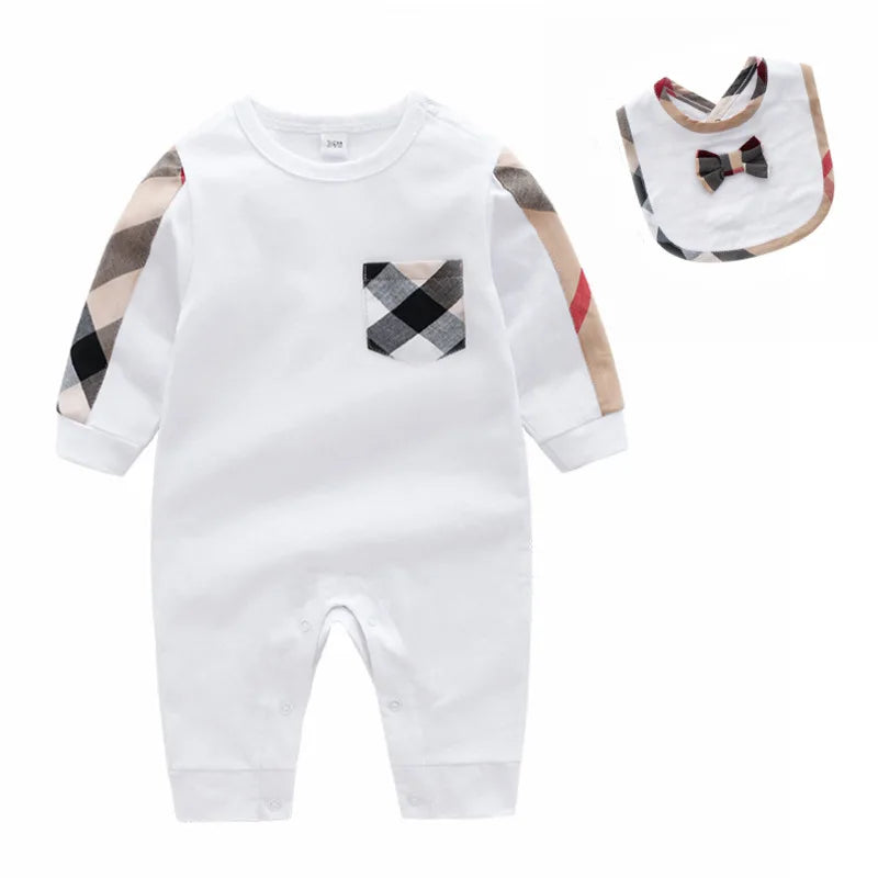 Newborn Baby Clothes, British Style Cotton Infant Jumpsuit