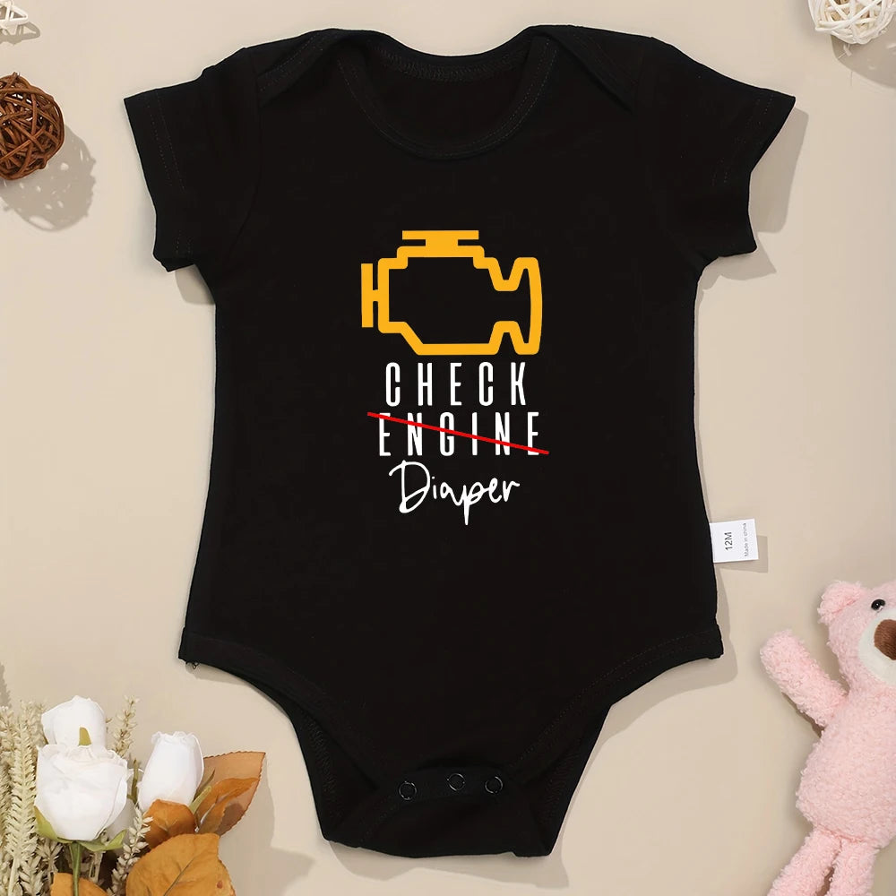 Check Diaper Funny Newborn Baby  Pajamas