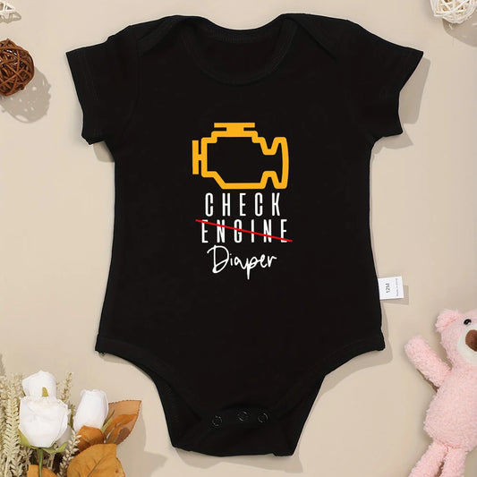 Check Diaper Funny Newborn Baby  Pajamas