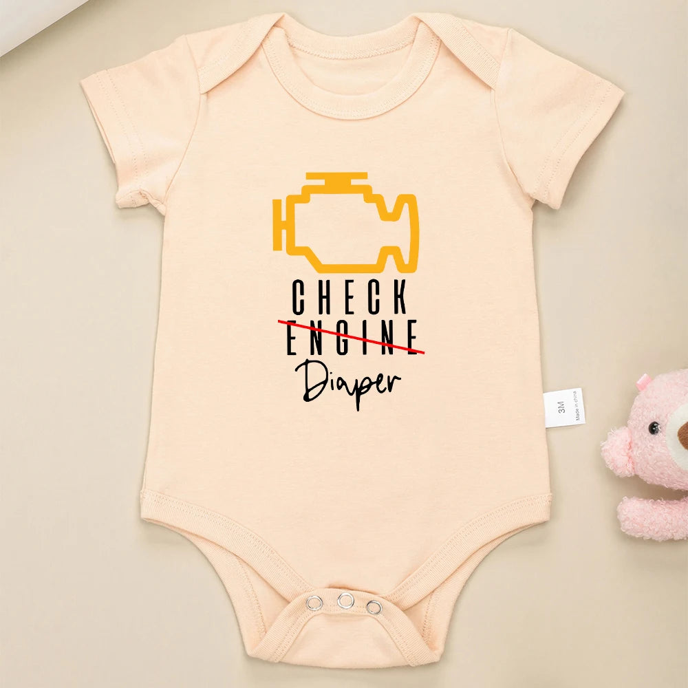 Check Diaper Funny Newborn Baby  Pajamas