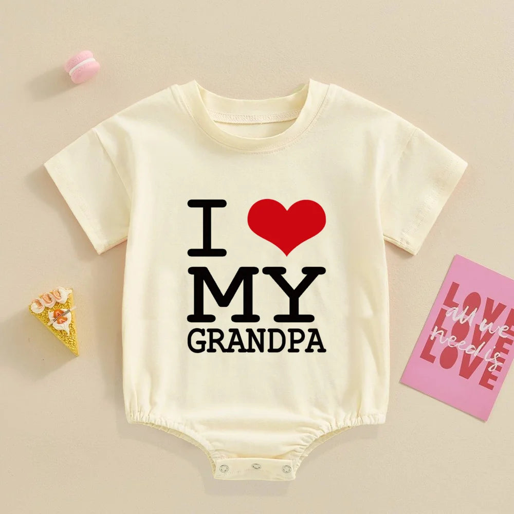 I Love My Mommy Daddy Sister Brother,Newborn Oversized Bodysuit