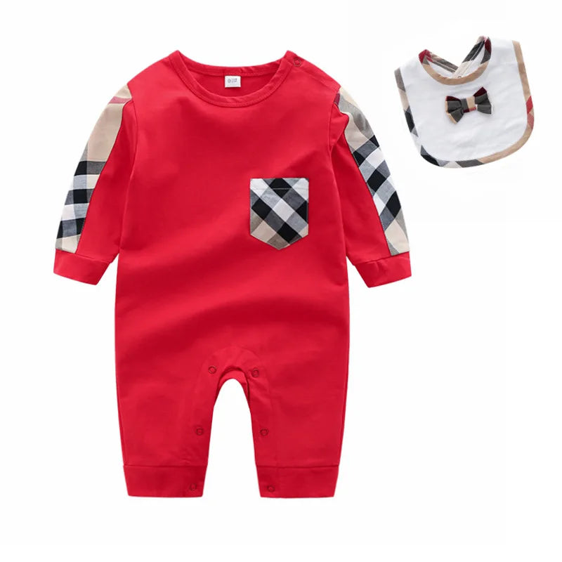 Newborn Baby Clothes, British Style Cotton Infant Jumpsuit