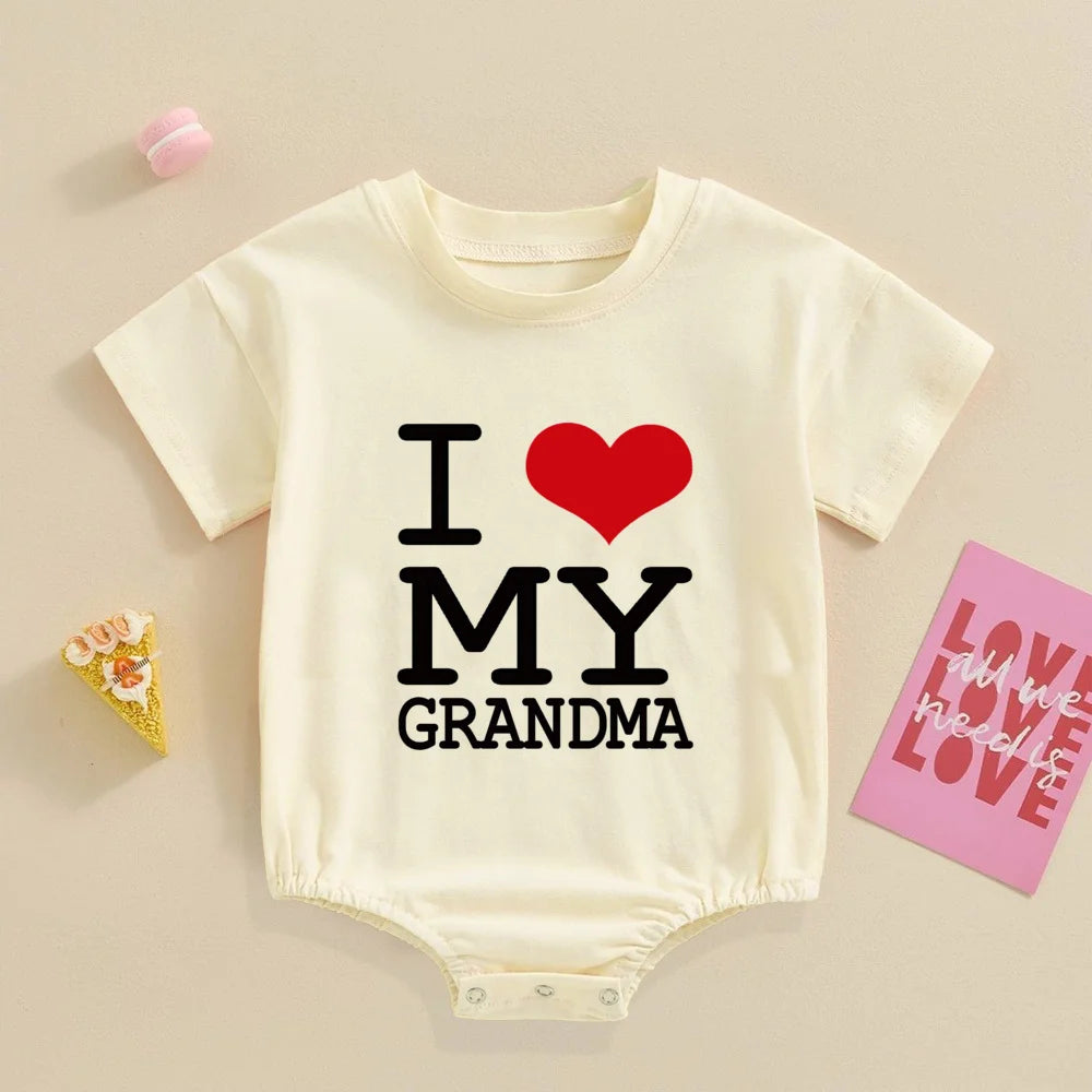 I Love My Mommy Daddy Sister Brother,Newborn Oversized Bodysuit