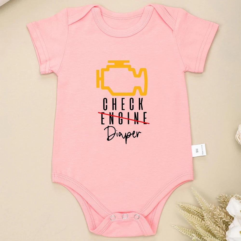 Check Diaper Funny Newborn Baby  Pajamas