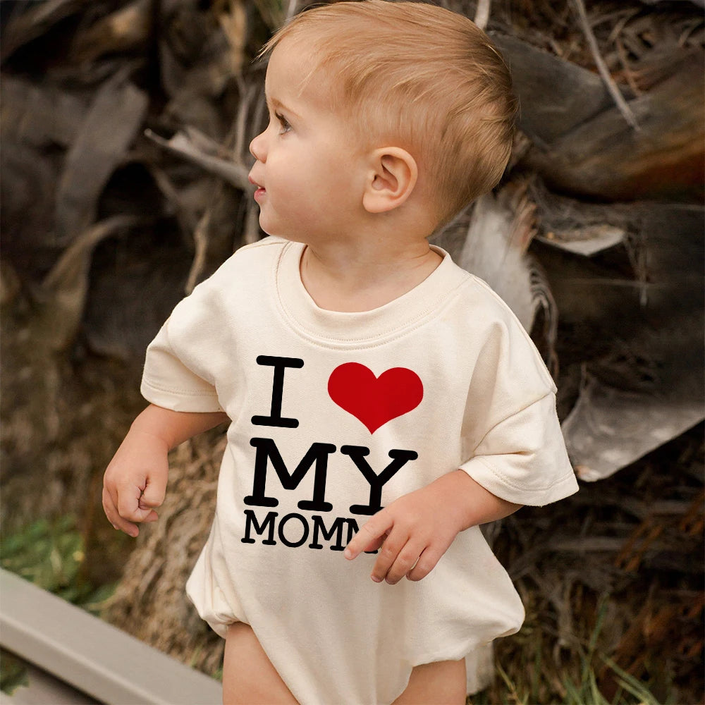 I Love My Mommy Daddy Sister Brother,Newborn Oversized Bodysuit