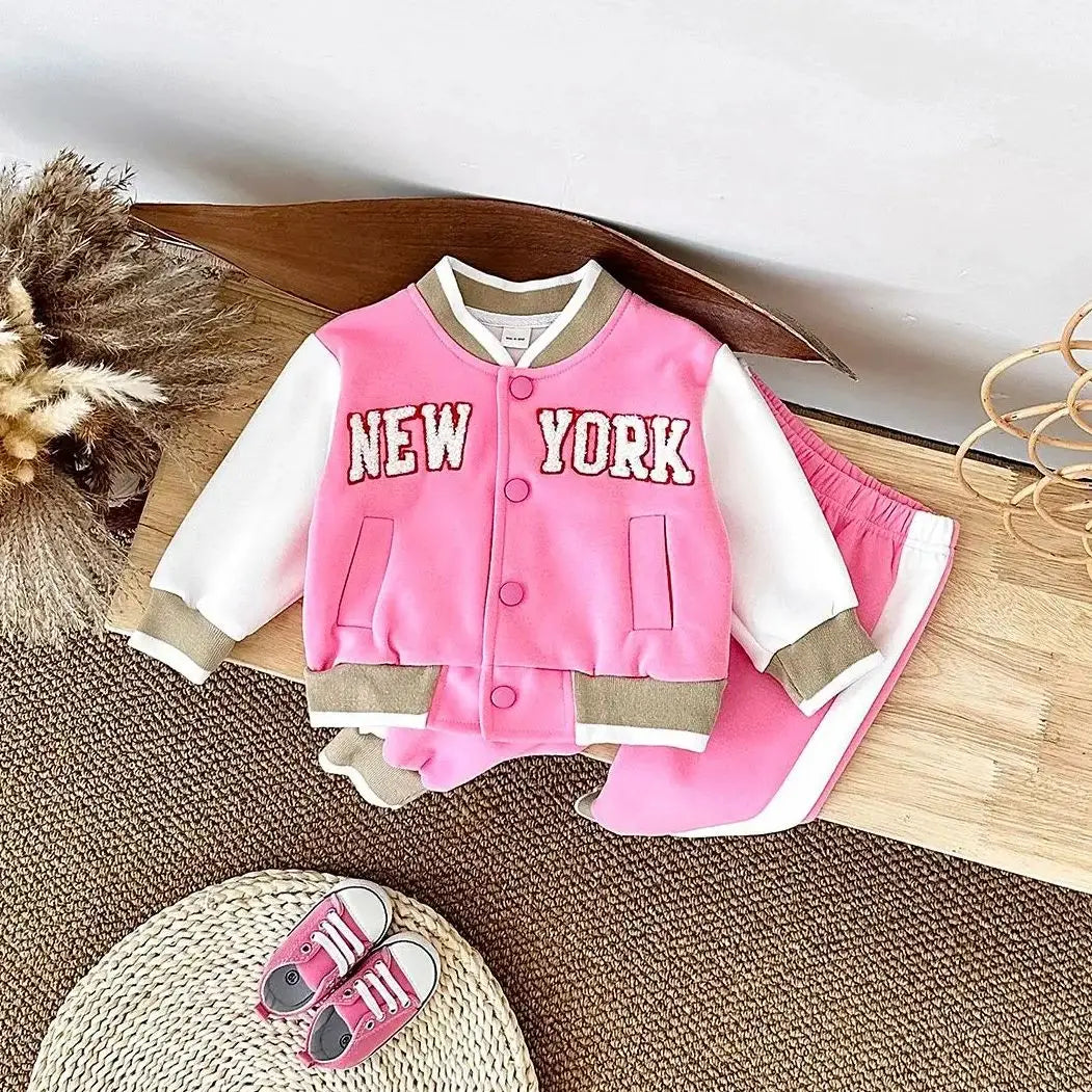 Baby Suit ,New York Print Baseball Jackets