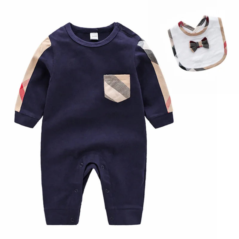 Newborn Baby Clothes, British Style Cotton Infant Jumpsuit